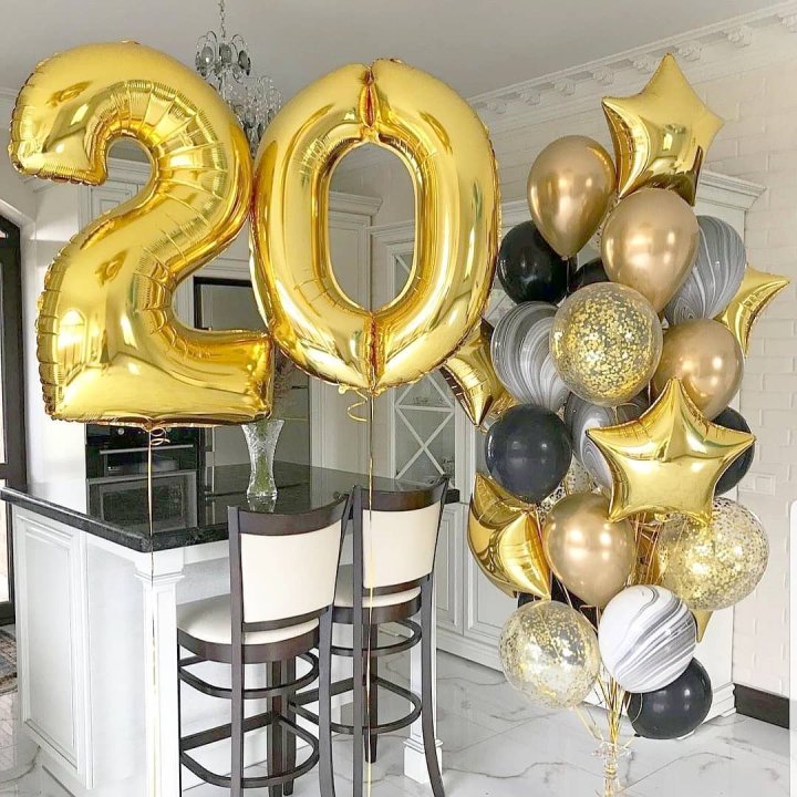 Фольгированный шар Золотая Цифра в Грозные