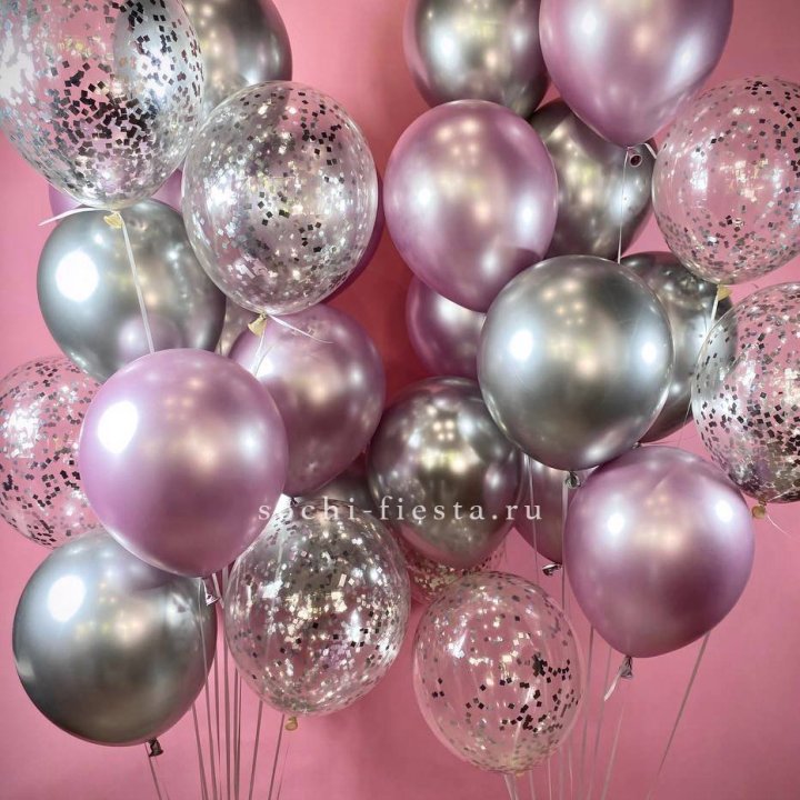 Фонтан шаров "Сильвер пинк" в Грозные