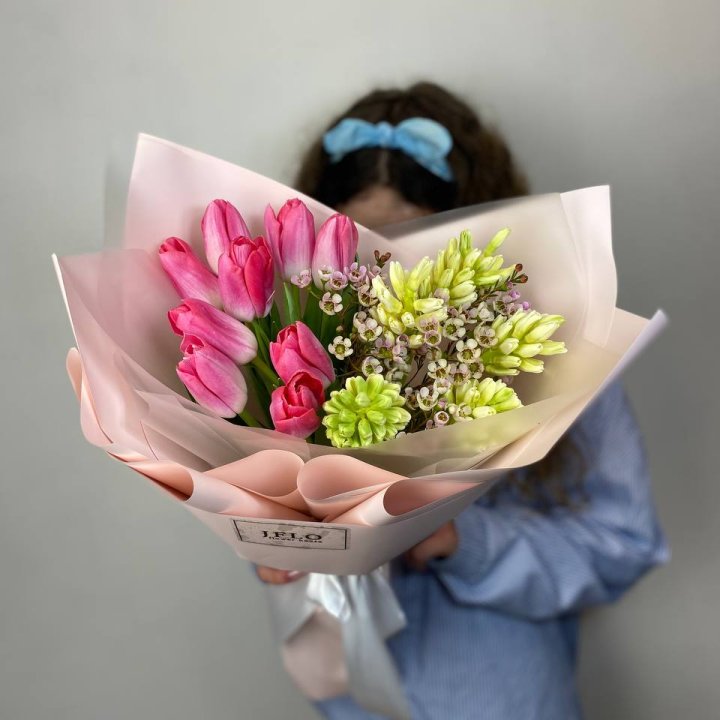  Дуо тюльпаны и гиацинты в Грозные