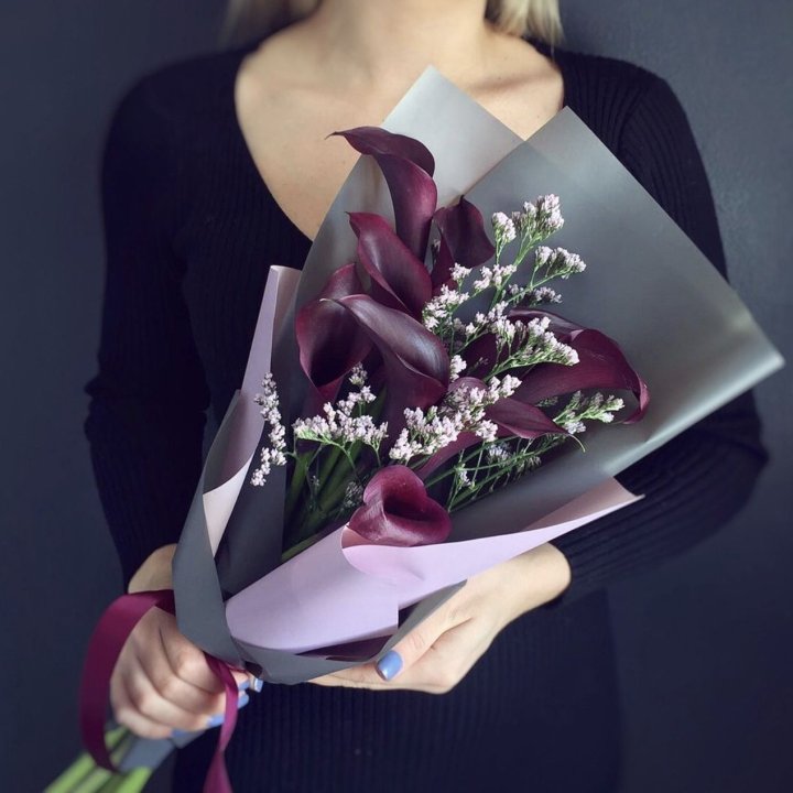 Букет фиолетовых калл в Грозные