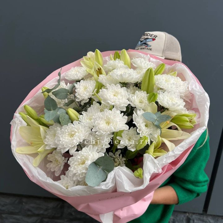  Букет  хризантемы и лилии в Грозные