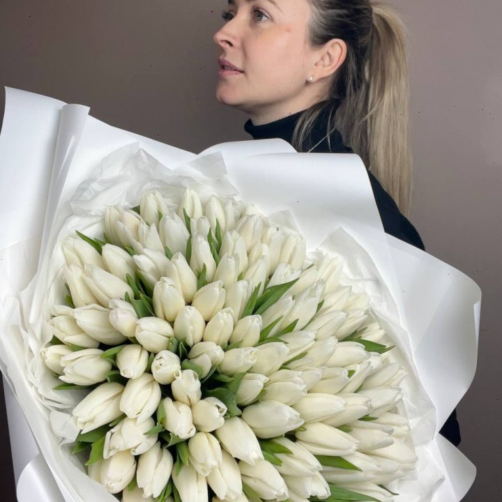 101 белый тюльпан №2 в Грозные