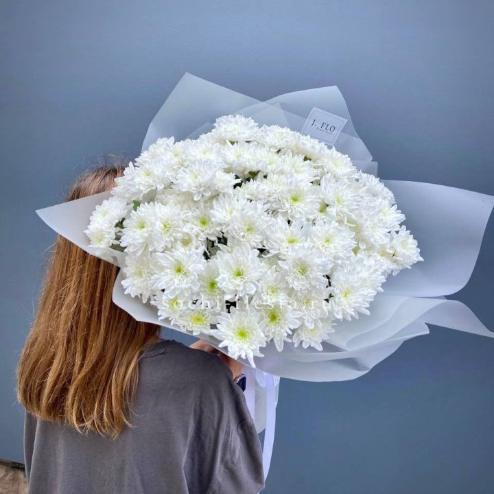 Букет хризантем "Белая снежинка" в Грозные