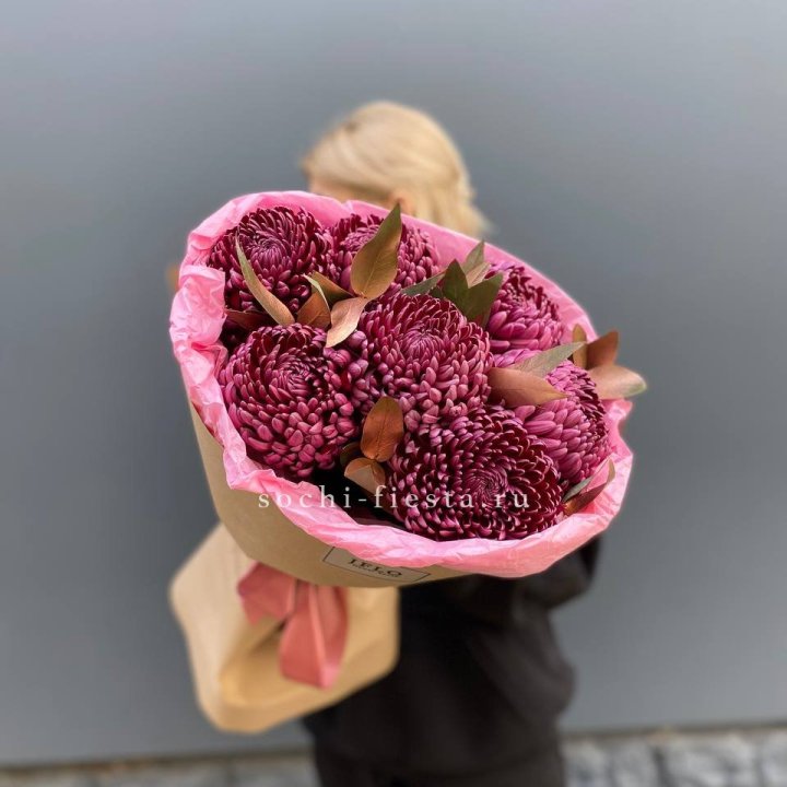 7 Хризантем Бигуди в золоте в Грозные