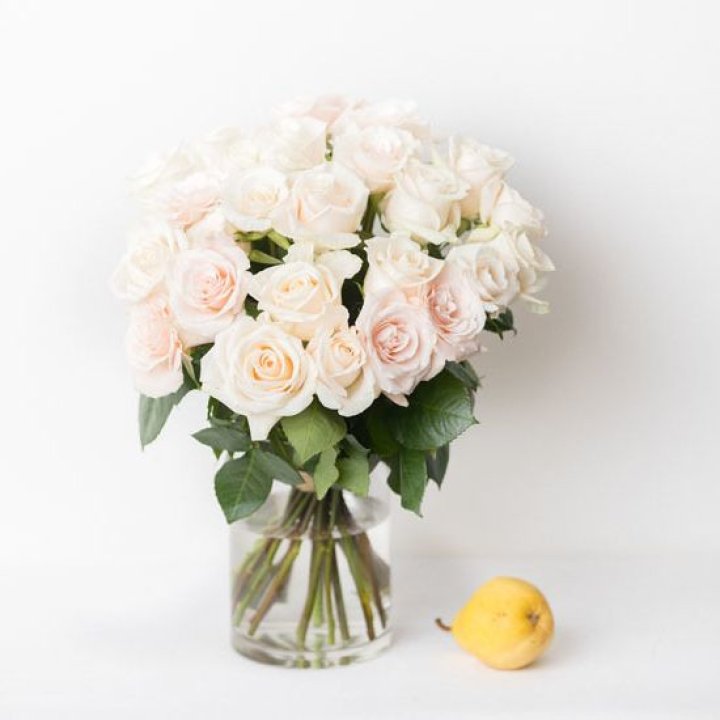 25 кремовых роз в Грозные