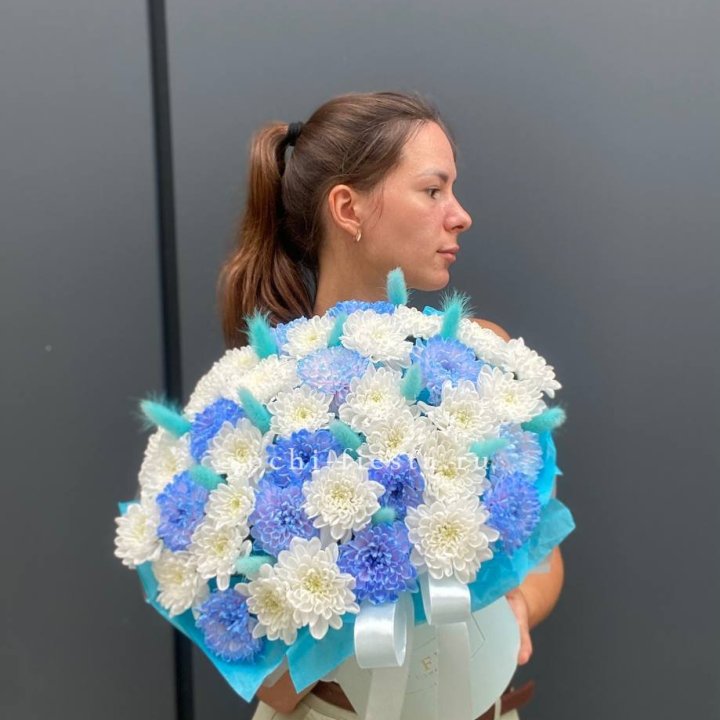  Коробочка  хризантем и лагуруса в Грозные