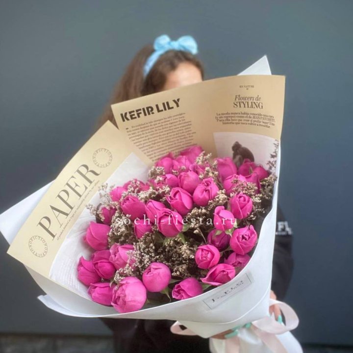 Пионовидные розы баблс №3 в Грозные