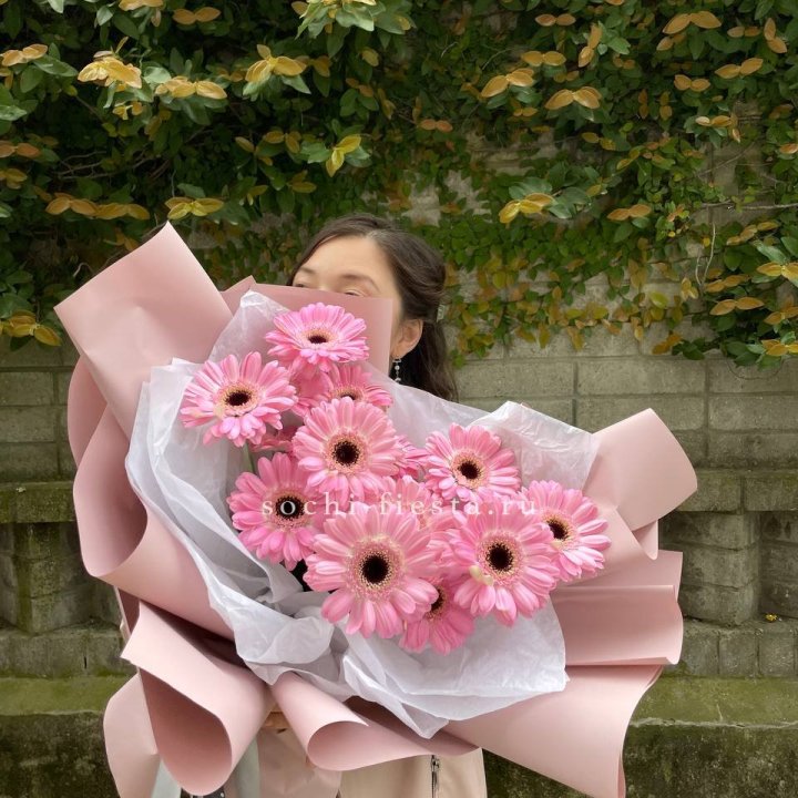 13 розовых гербер в Грозные