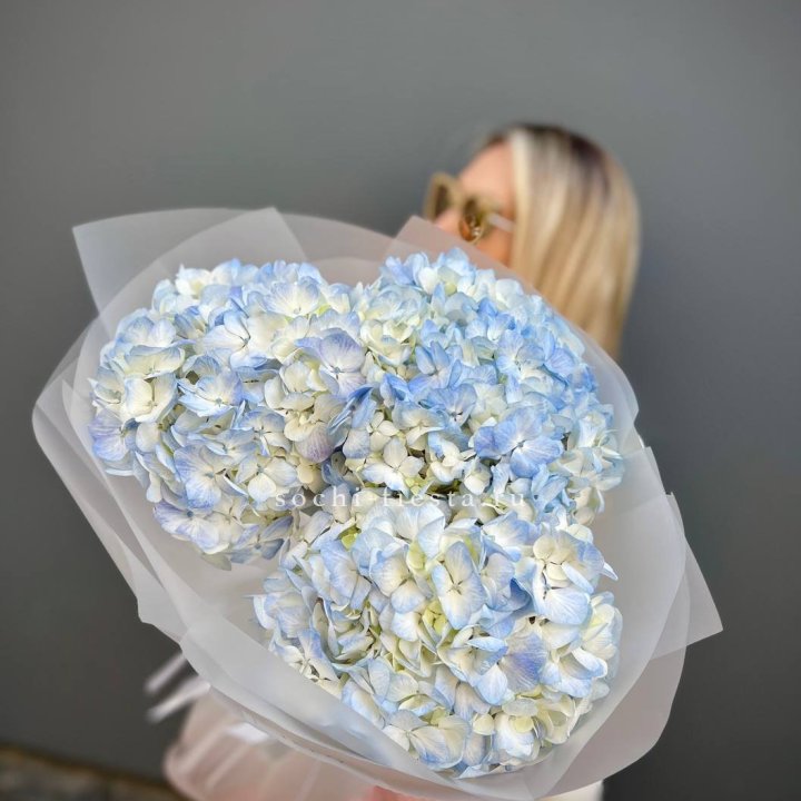 Букет из 3 голубых гортензий  в Грозные