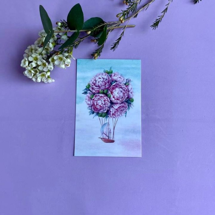 Открытка к букету "Пион" в Грозные