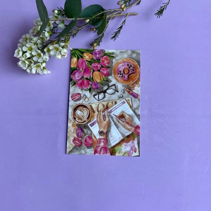 Открытка к букету "Леди на работе" в Грозные