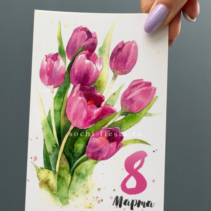 Открытка к букету "8 марта!" в Грозные