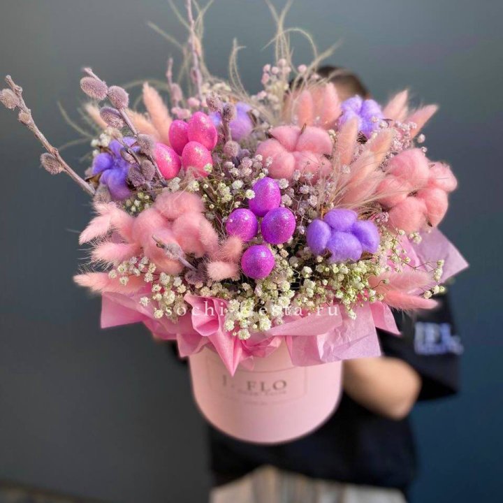 Сухоцветы в коробке  в Грозные