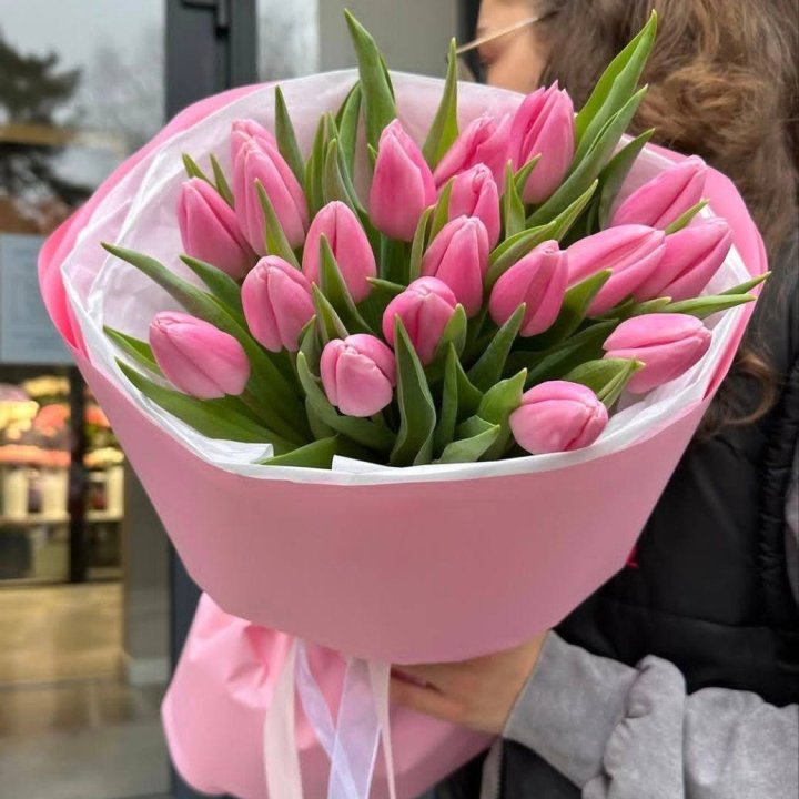  19 розовых тюльпанов в Грозные
