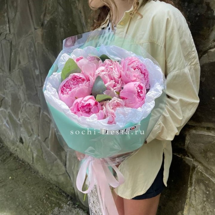 7 зефирных пионов в фоамиране в Грозные