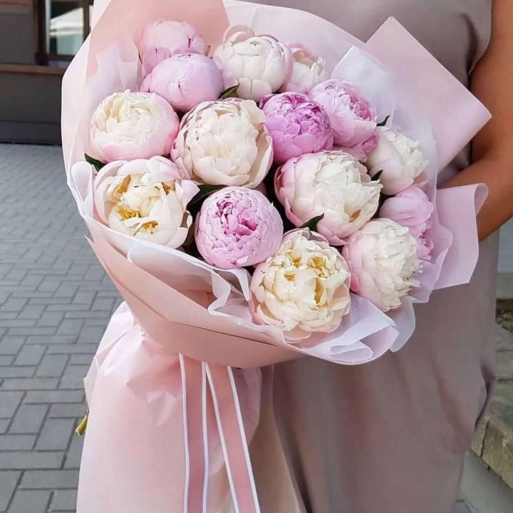 Букет пионов "Маршмелоу" в Грозные