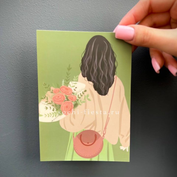 Открытка к букету "Потрясающая девушка" в Грозные