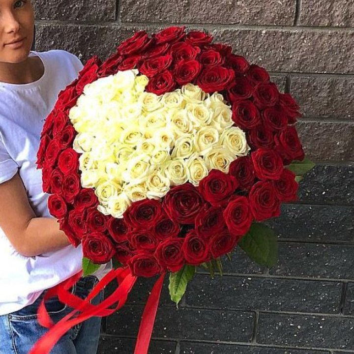 101 роза "Сердце" в Грозные
