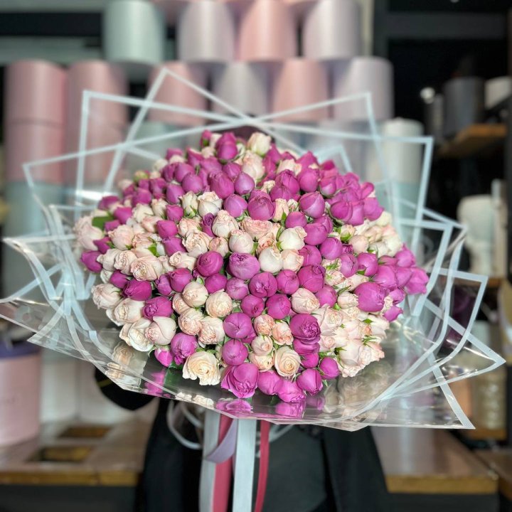 101 кустовая пионовидная роза в Грозные