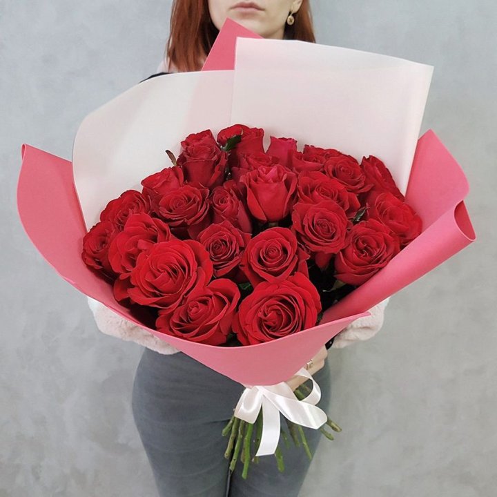 25 Красных роз рози вайт в Грозные