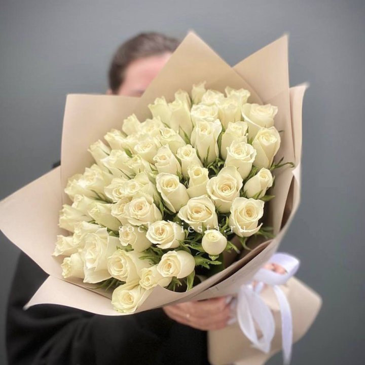 51 белая кенийская роза  в Грозные