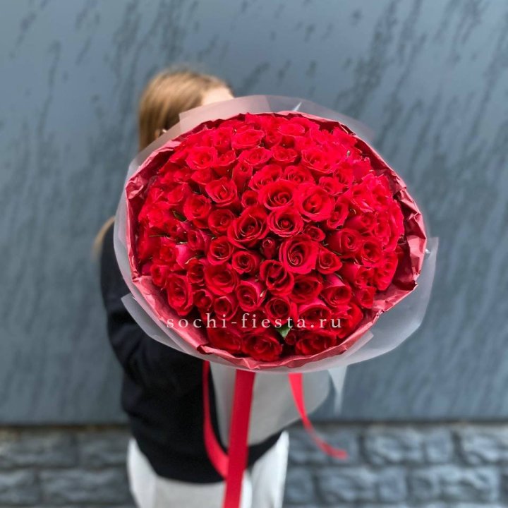 101  красная кенийская роза  в Грозные