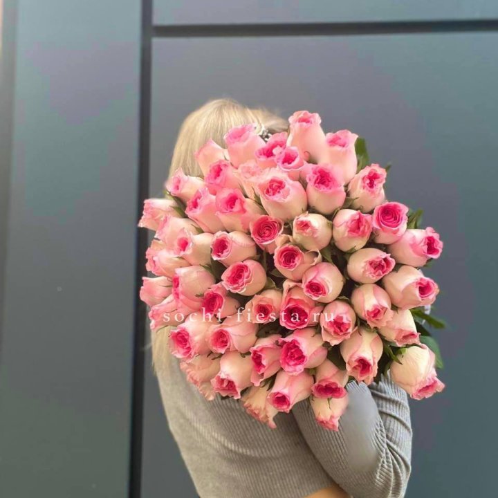 51 розовая роза в Грозные