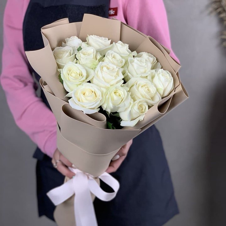 15 белых роз миракли в Грозные