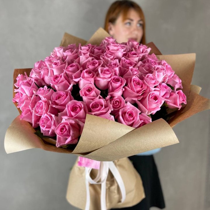 101 розовая роза в Грозные