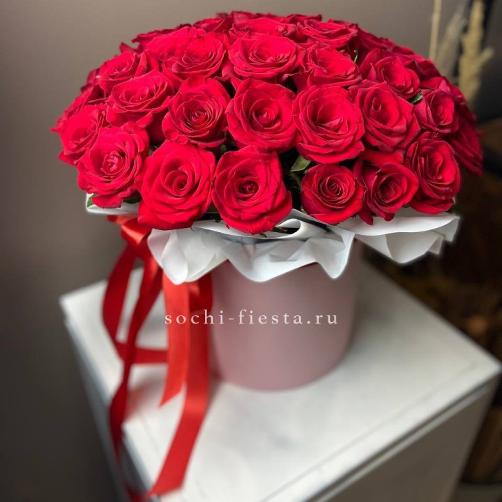 Красные розы 51шт  в коробке в Грозные