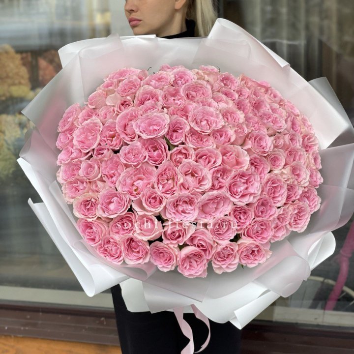 101 нежно-розовая роза в Грозные