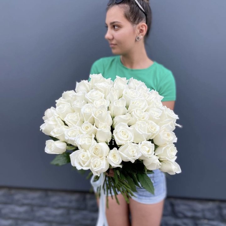 51 белая роза в Грозные