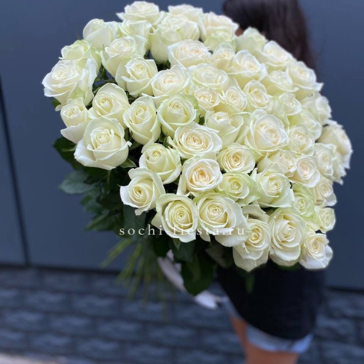51 белоснежная высокая роза в Грозные
