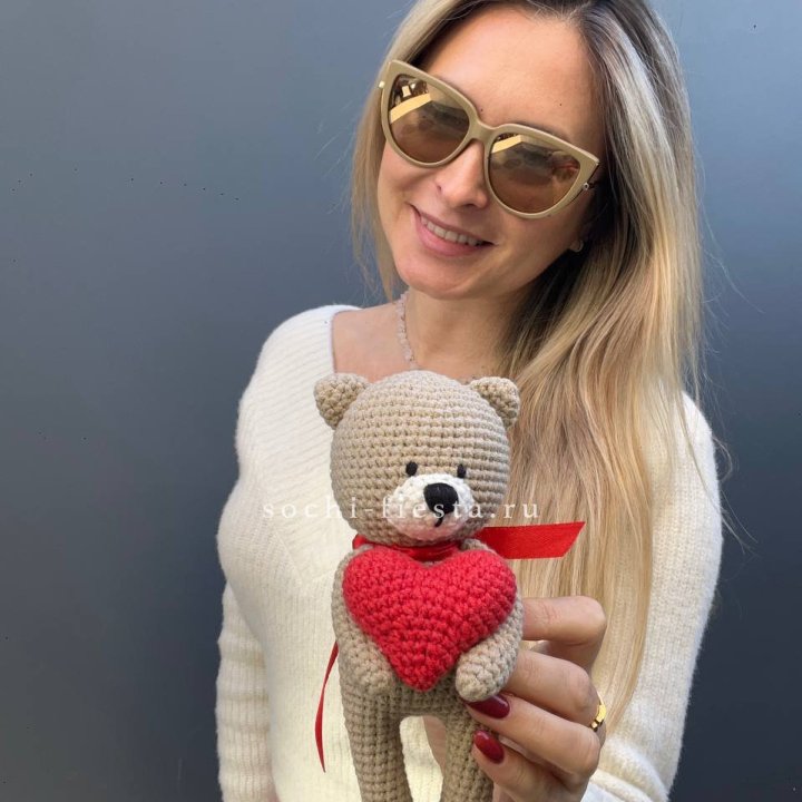Мишка с сердцем ручной работы в Грозные