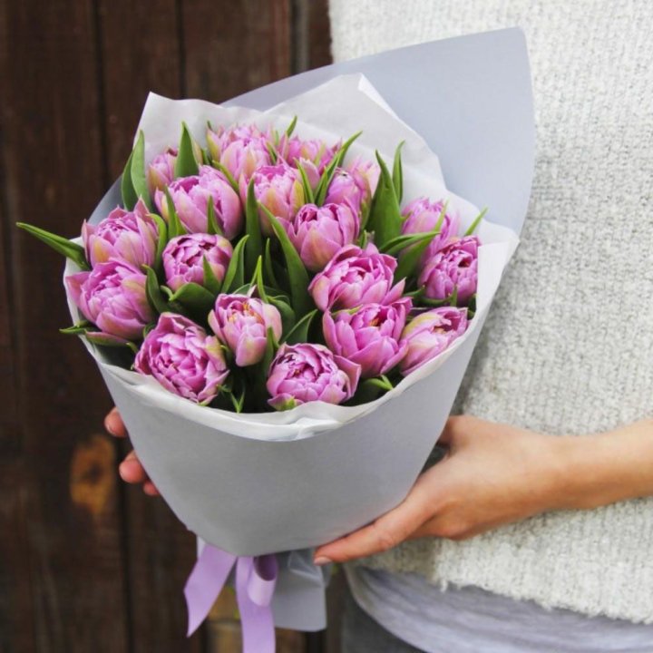 Букет пионовидных тюльпанов в Грозные