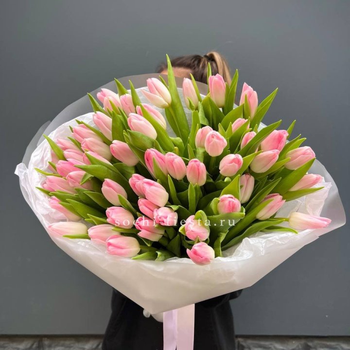 Букет тюльпанов нежно-розовых в Грозные