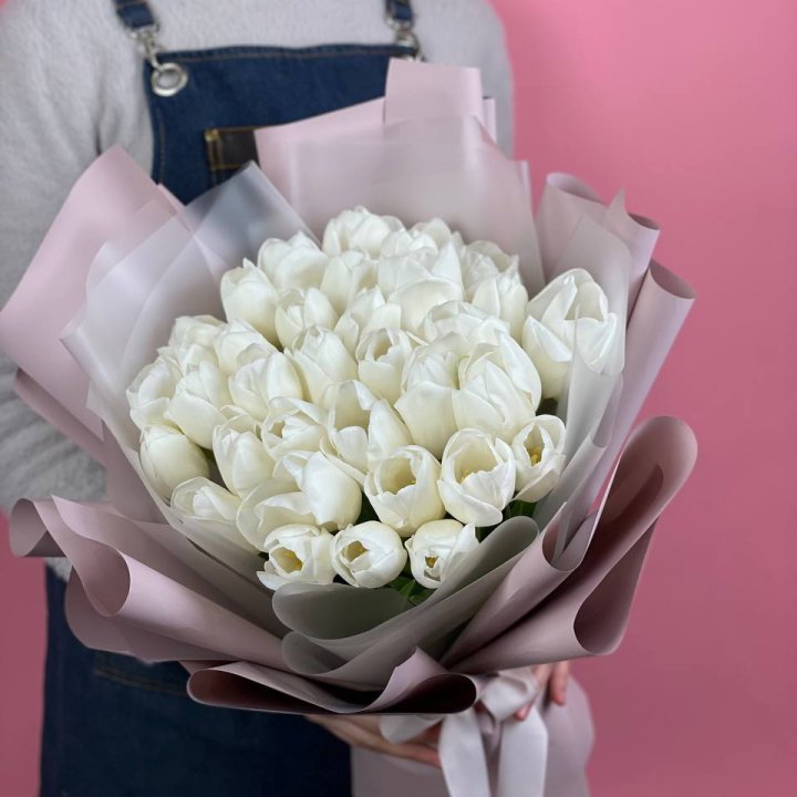 Букет белых тюльпанов "Пур-пур" в Грозные