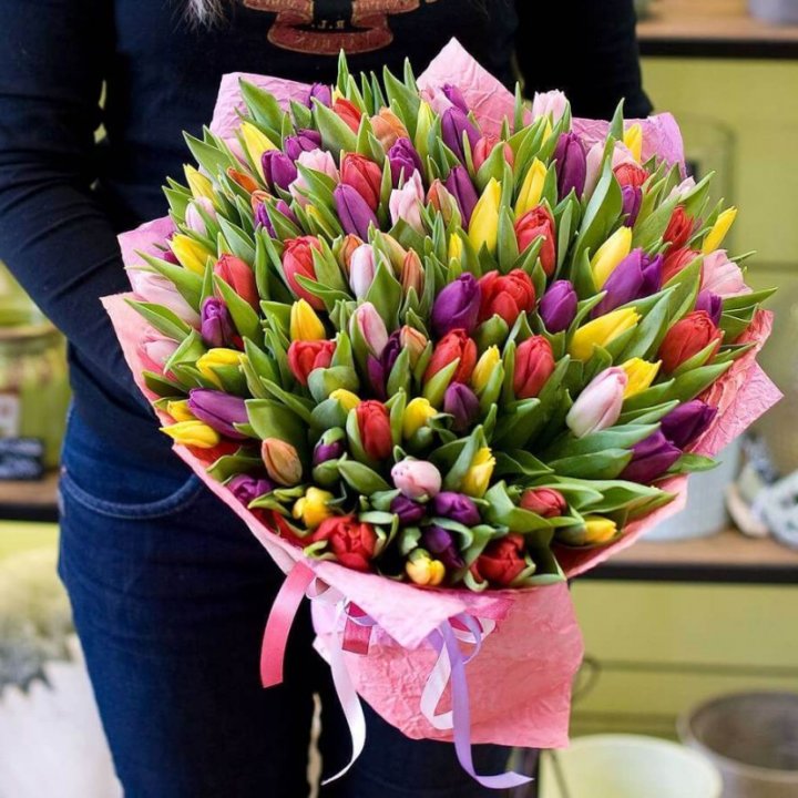 101 тюльпан "Джуси" в Грозные